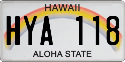HI license plate HYA118