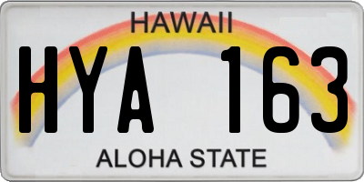HI license plate HYA163