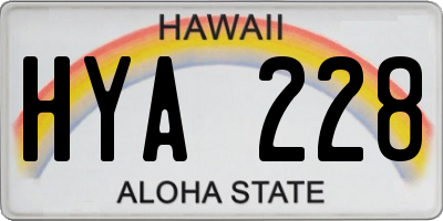 HI license plate HYA228