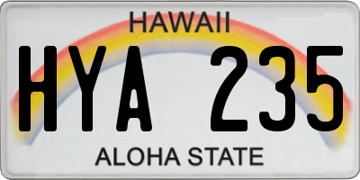 HI license plate HYA235