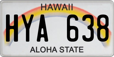 HI license plate HYA638