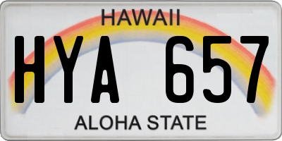 HI license plate HYA657