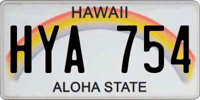 HI license plate HYA754