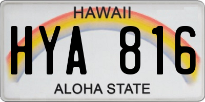 HI license plate HYA816