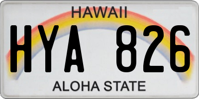 HI license plate HYA826