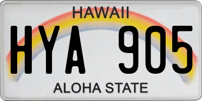 HI license plate HYA905
