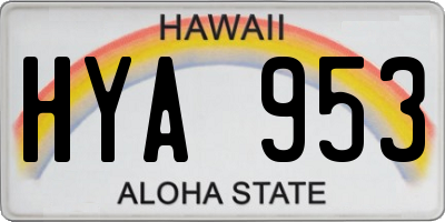 HI license plate HYA953