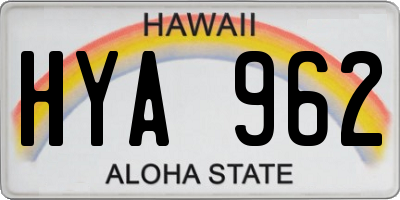 HI license plate HYA962
