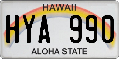 HI license plate HYA990