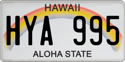 HI license plate HYA995