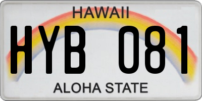 HI license plate HYB081