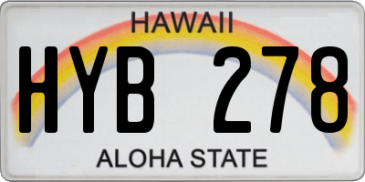 HI license plate HYB278