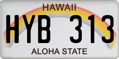HI license plate HYB313