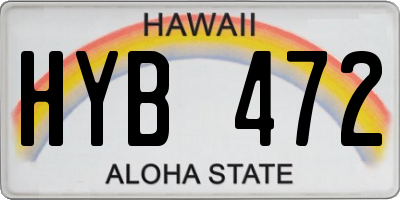 HI license plate HYB472
