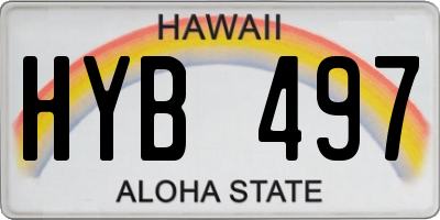 HI license plate HYB497
