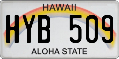 HI license plate HYB509