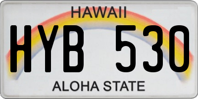 HI license plate HYB530