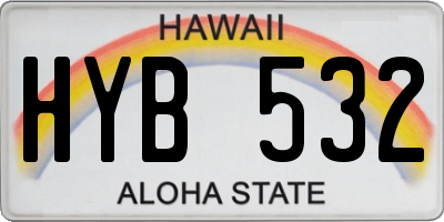 HI license plate HYB532