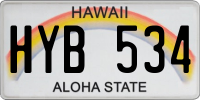 HI license plate HYB534