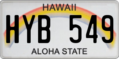 HI license plate HYB549