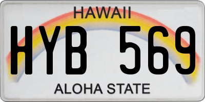 HI license plate HYB569