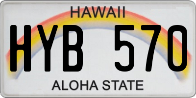 HI license plate HYB570