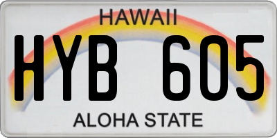 HI license plate HYB605
