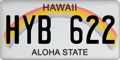 HI license plate HYB622