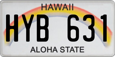 HI license plate HYB631