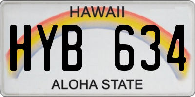 HI license plate HYB634
