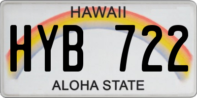 HI license plate HYB722