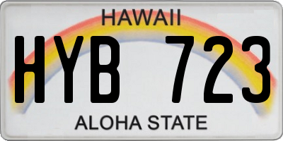 HI license plate HYB723