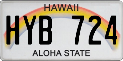 HI license plate HYB724