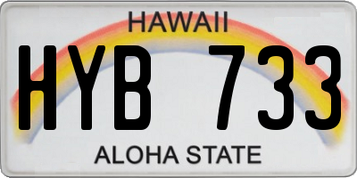 HI license plate HYB733