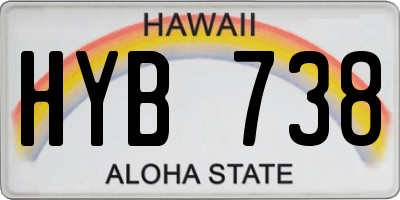 HI license plate HYB738