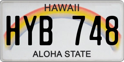 HI license plate HYB748