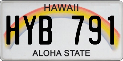 HI license plate HYB791