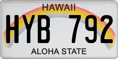 HI license plate HYB792