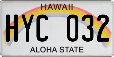HI license plate HYC032