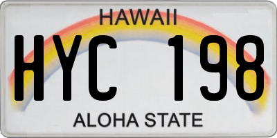 HI license plate HYC198