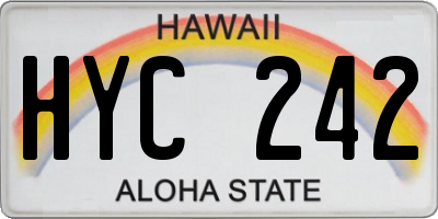 HI license plate HYC242