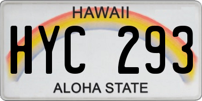 HI license plate HYC293