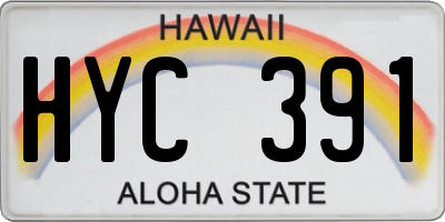 HI license plate HYC391