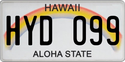 HI license plate HYD099