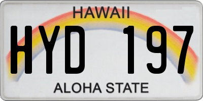 HI license plate HYD197
