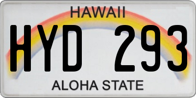 HI license plate HYD293