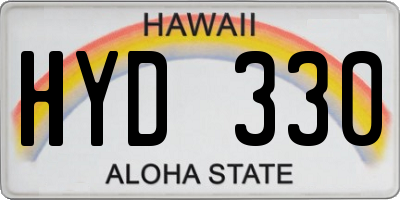 HI license plate HYD330