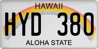HI license plate HYD380