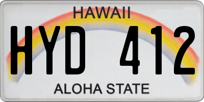 HI license plate HYD412