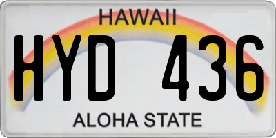 HI license plate HYD436